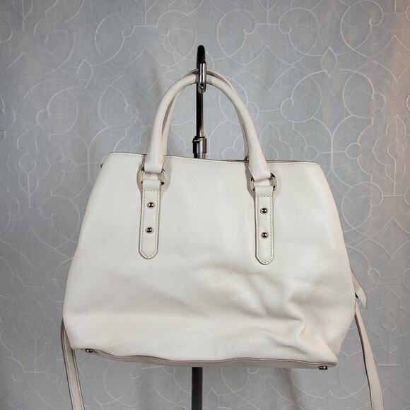 kate spade Handbags - Kate Spade Larchmont Ave Evangelie Satchel Cream‎ Pebbled Leather Crossbody Bag